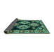 Sideview of Persian Turquoise Traditional Rug, tr2279turq