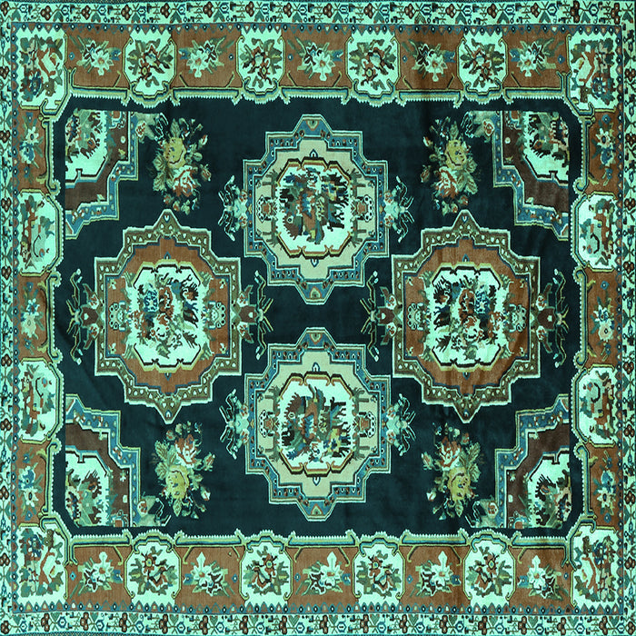 Square Persian Turquoise Traditional Rug, tr2279turq