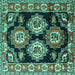 Square Persian Turquoise Traditional Rug, tr2279turq