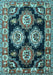 Machine Washable Persian Light Blue Traditional Rug, wshtr2279lblu