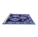 Sideview of Machine Washable Persian Blue Traditional Rug, wshtr2279blu