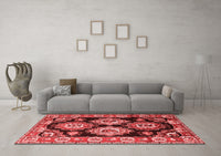 Machine Washable Persian Red Traditional Rug, wshtr2279red