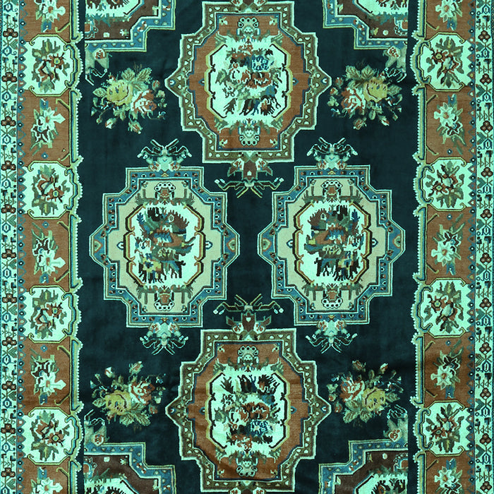 Machine Washable Persian Turquoise Traditional Area Rugs, wshtr2279turq