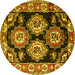 Round Persian Yellow Traditional Rug, tr2279yw