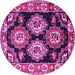 Round Persian Pink Traditional Rug, tr2279pnk