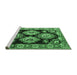 Sideview of Machine Washable Persian Emerald Green Traditional Area Rugs, wshtr2279emgrn