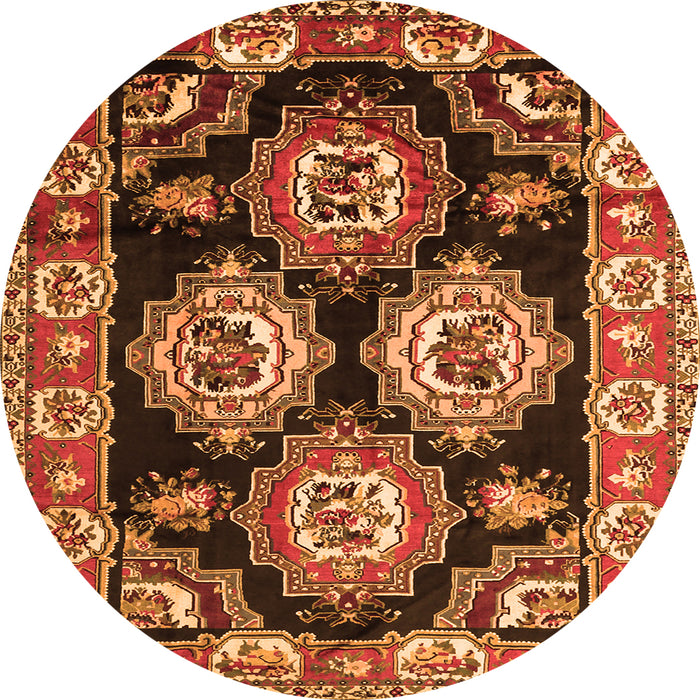 Square Persian Orange Traditional Rug, tr2279org