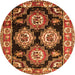 Square Persian Orange Traditional Rug, tr2279org