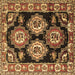 Square Machine Washable Persian Brown Traditional Rug, wshtr2279brn