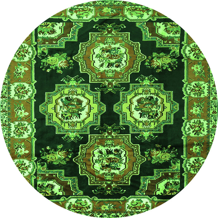 Machine Washable Persian Green Traditional Area Rugs, wshtr2279grn