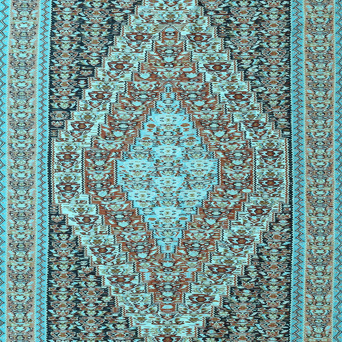 Medallion Light Blue Traditional Rug, tr227lblu