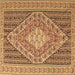 Square Medallion Brown Traditional Rug, tr227brn