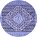 Round Medallion Blue Traditional Rug, tr227blu