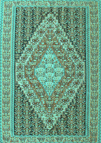 Medallion Turquoise Traditional Rug, tr227turq