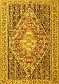 Medallion Yellow Traditional Rug, tr227yw