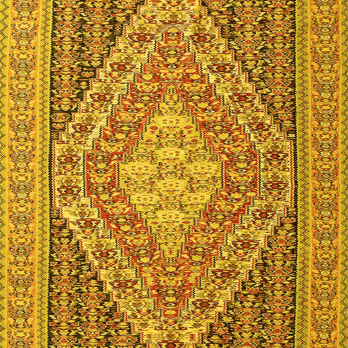 Medallion Yellow Traditional Rug, tr227yw
