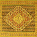 Square Medallion Yellow Traditional Rug, tr227yw