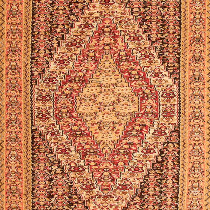 Medallion Orange Traditional Rug, tr227org
