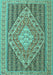 Machine Washable Medallion Turquoise Traditional Area Rugs, wshtr227turq