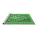 Sideview of Machine Washable Medallion Emerald Green Traditional Area Rugs, wshtr227emgrn