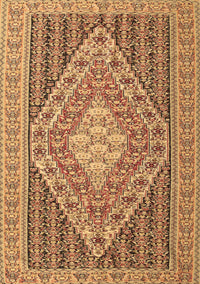 Medallion Brown Traditional Rug, tr227brn