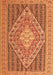 Serging Thickness of Machine Washable Medallion Orange Traditional Area Rugs, wshtr227org