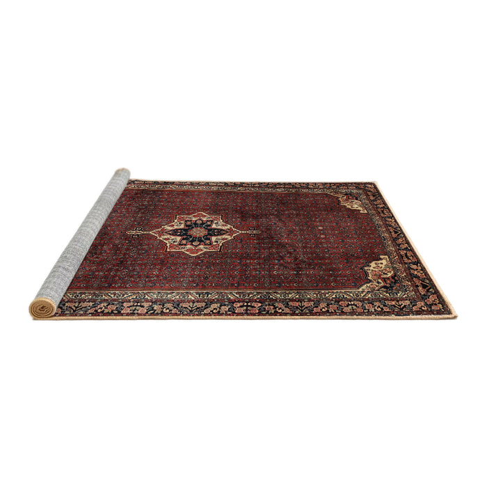 Sideview of Machine Washable Traditional Deep Red Rug, wshtr2280