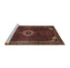 Sideview of Machine Washable Traditional Deep Red Rug, wshtr2280