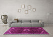 Machine Washable Persian Pink Traditional Rug in a Living Room, wshtr2280pnk