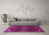 Machine Washable Persian Pink Traditional Rug, wshtr2280pnk