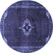 Round Persian Blue Traditional Rug, tr2280blu