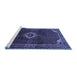 Sideview of Machine Washable Persian Blue Traditional Rug, wshtr2280blu