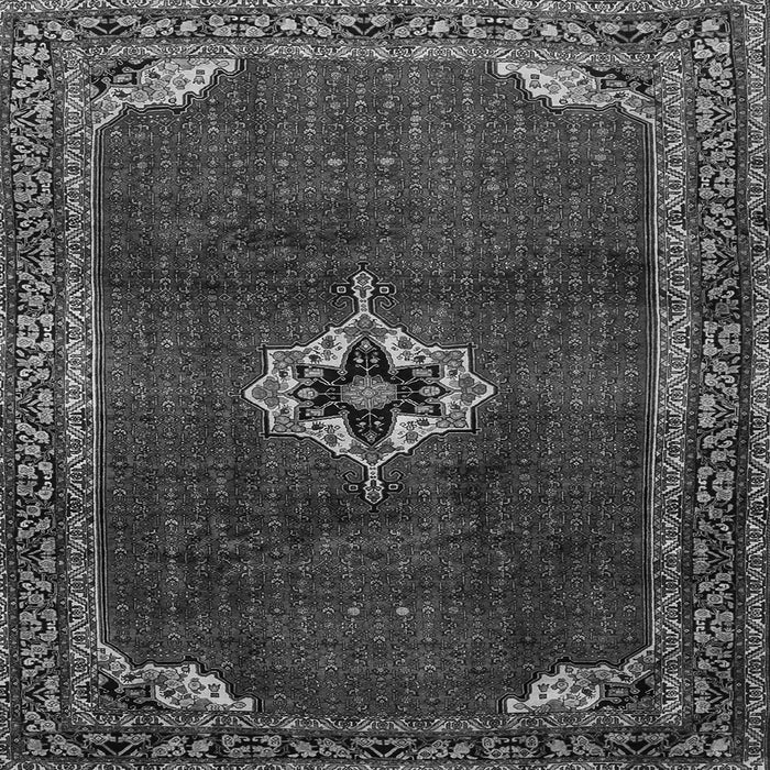 Round Machine Washable Persian Gray Traditional Rug, wshtr2280gry