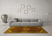 Machine Washable Persian Yellow Traditional Rug in a Living Room, wshtr2280yw