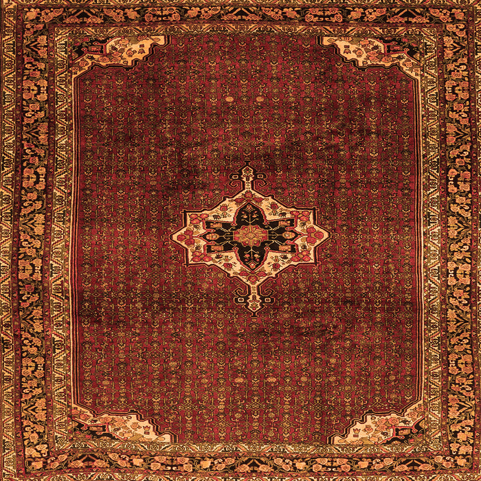 Round Machine Washable Persian Orange Traditional Area Rugs, wshtr2280org