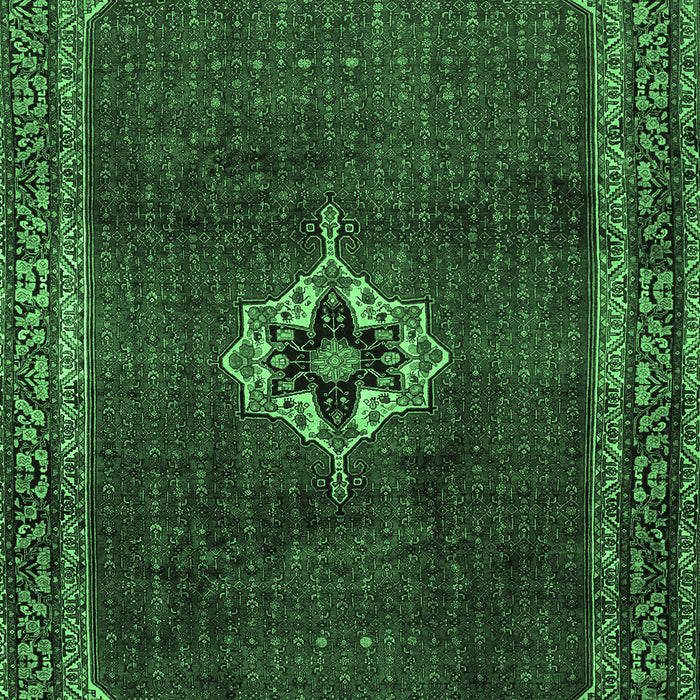 Machine Washable Persian Emerald Green Traditional Area Rugs, wshtr2280emgrn
