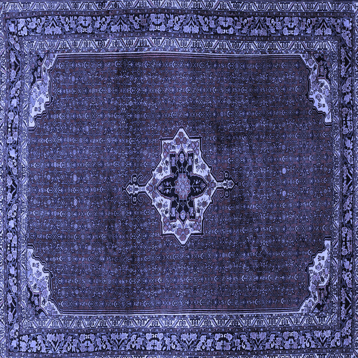 Square Machine Washable Persian Blue Traditional Rug, wshtr2280blu