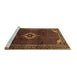 Sideview of Machine Washable Persian Brown Traditional Rug, wshtr2280brn