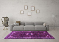 Machine Washable Persian Purple Traditional Rug, wshtr2280pur