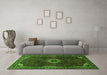 Machine Washable Persian Green Traditional Area Rugs in a Living Room,, wshtr2280grn