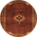 Square Persian Orange Traditional Rug, tr2280org