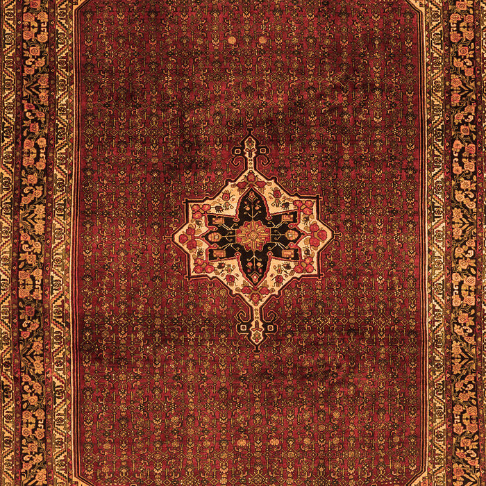 Serging Thickness of Machine Washable Persian Orange Traditional Area Rugs, wshtr2280org