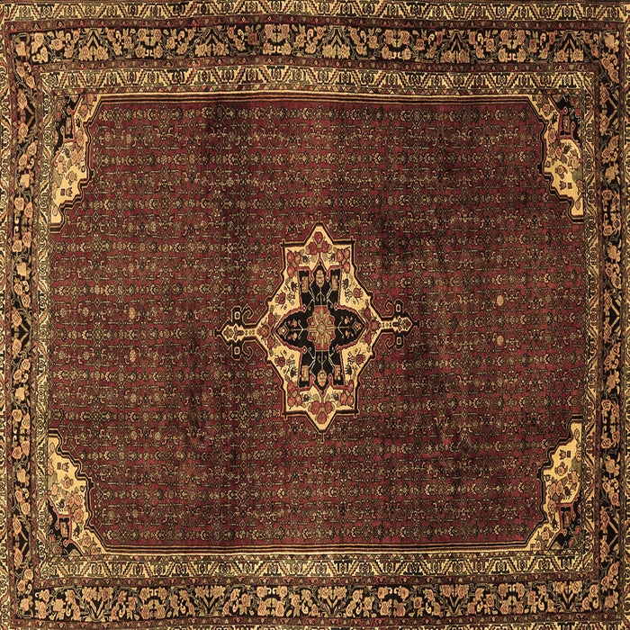Square Machine Washable Persian Brown Traditional Rug, wshtr2280brn
