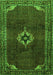 Serging Thickness of Machine Washable Persian Green Traditional Area Rugs, wshtr2280grn