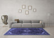 Machine Washable Persian Blue Traditional Rug in a Living Room, wshtr2280blu