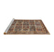 Sideview of Machine Washable Traditional Brown Green Rug, wshtr2281