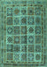 Machine Washable Persian Turquoise Traditional Area Rugs, wshtr2281turq