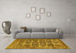 Machine Washable Persian Yellow Traditional Rug in a Living Room, wshtr2281yw