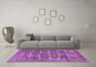 Machine Washable Persian Purple Traditional Area Rugs in a Living Room, wshtr2281pur