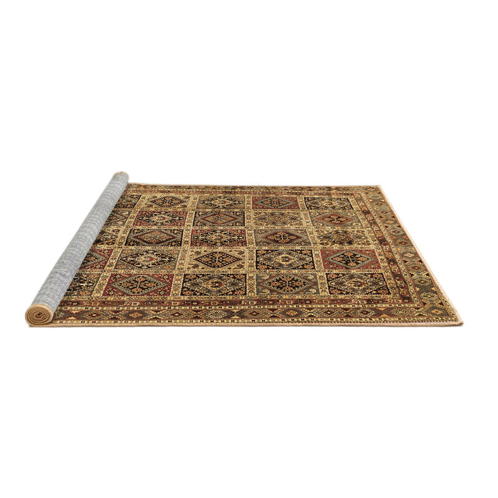 Sideview of Machine Washable Persian Brown Traditional Rug, wshtr2281brn